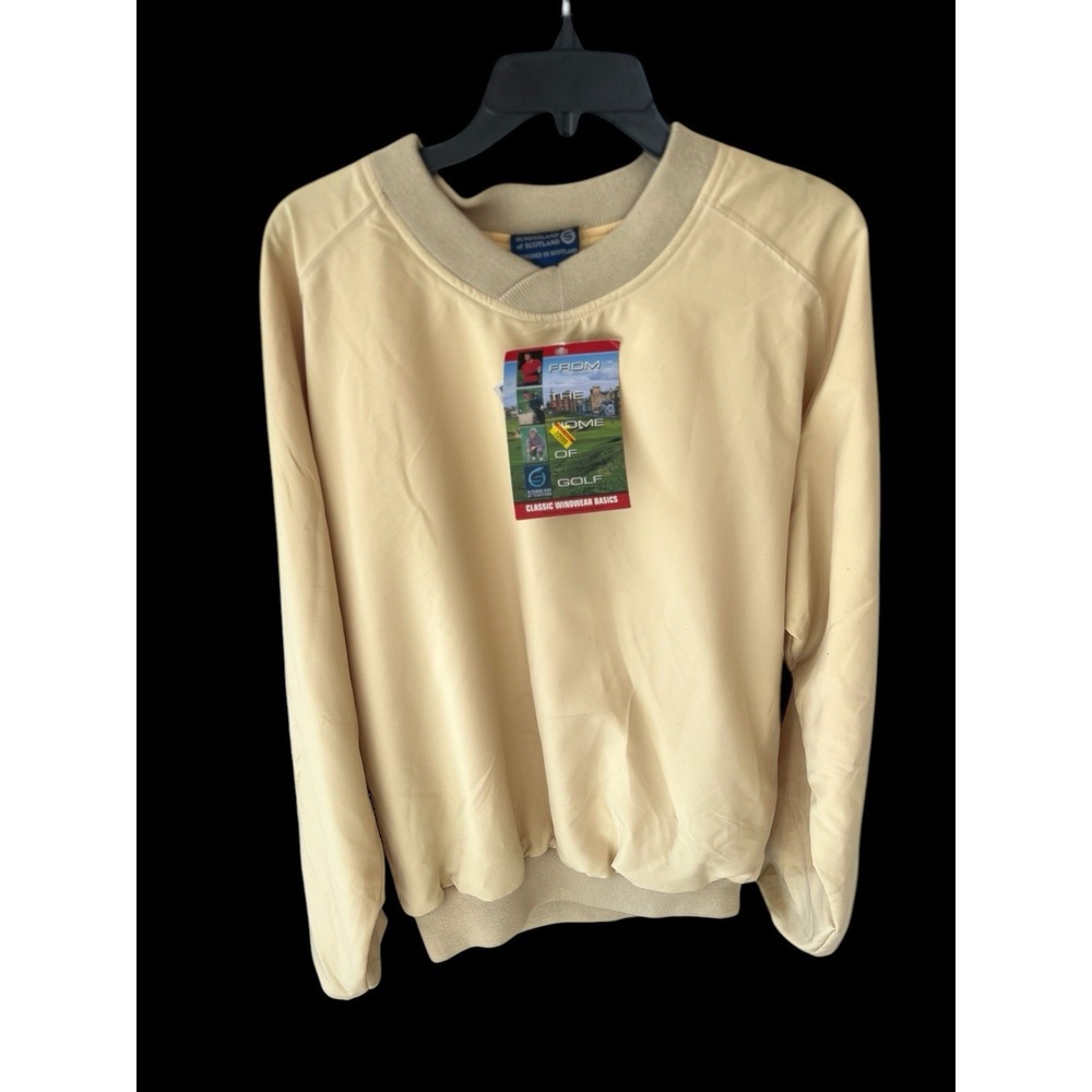 Y2K‎ Vintage Sunderland Of Scotland Mens  S Yellow Golf Wind wear Pullover NWT